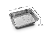 Aluminum Container With Lid 33x26x5.7 cms  (100Pc / Carton)