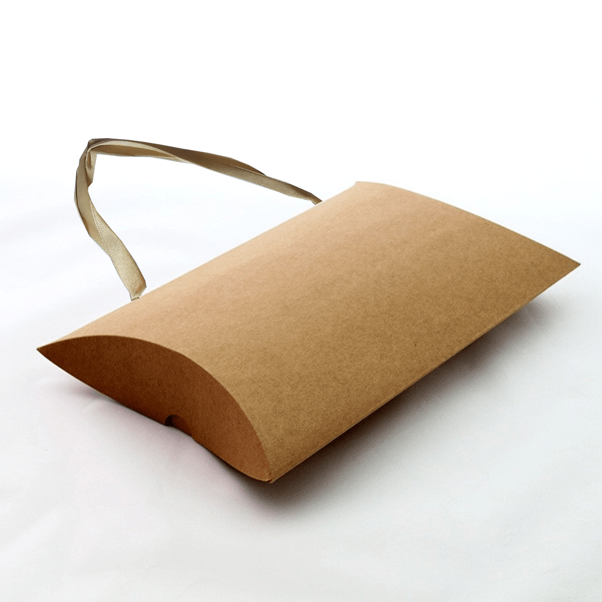 Buy 2 Size Large Brown Kraft Paper Pillow Boxes With Handle Wholesale