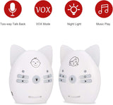 Audio Baby Monitor Two-way Talk Back Long Range Transmission VOX Mode Night Light Music Play Volume Adjustment Dual Power Supply