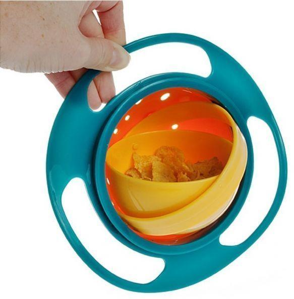 Gyro Bowl Spill Resistant Kids Gyroscopic Bowl With Lid