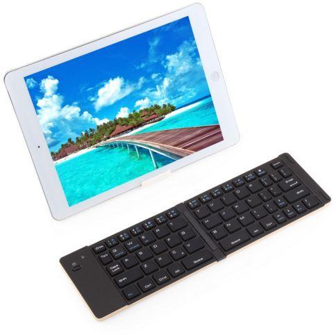 F66 Foldable Aluminum Alloy Stent Bluetooth keyboard Support Android Windows ISO - SquareDubai