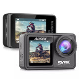 5K Sports Camera Touch Dual Screen WiFi Sport Action Camera Waterproof, 170 Degrees Wide Angle, EIS Antishake Vlog Camera