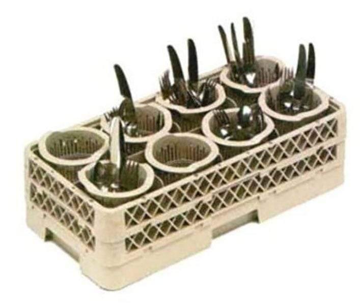 Vollrath Traex half rack with 8 flatware cylinders - SnapZapp