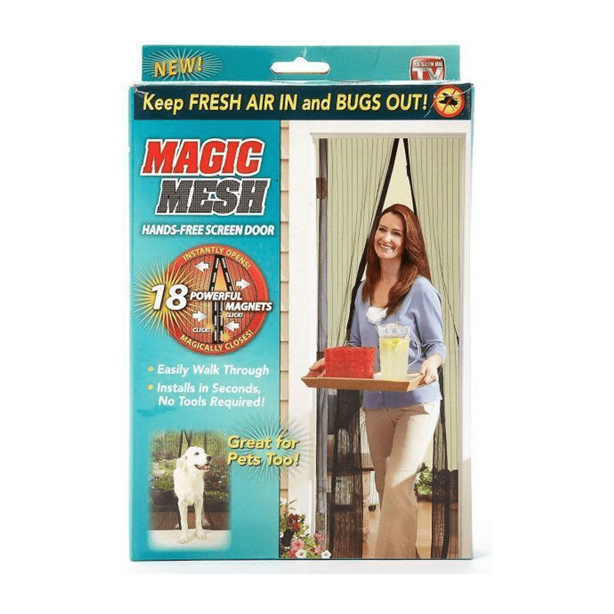 Magic Mesh Hands-Free Screen Net Magnetic Anti Mosquito Bug Home Door Curtain