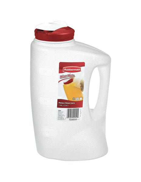 Rubbermaid 1776502 Mixermate Clear 1 Gal Pitcher W/ Chili Red Lid