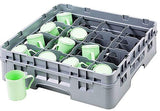 Cambro Camrack 5 7/8 Soft Gray Customizable 16 Compartment Full Size Cup Rack - SnapZapp