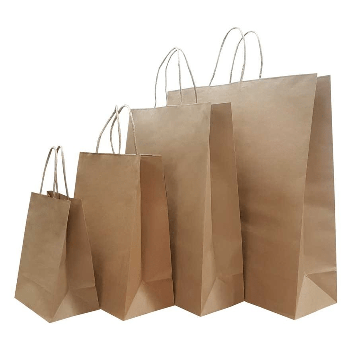 Twisted Handle Brown / White  Kraft Paper  Bags with 4 Col Print  for Restaurants (100gsm) 10000Pcs