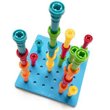 Bubbles and Blocks Pegs and Pegboard Building Set with 25 Stackers - SnapZapp