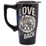 Spoontiques Love To Moon Travel Mug (17 cm, 532 ml, Black)