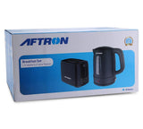 Aftron Breakfast Set -  1.7L Kettle & 2 Slice Toaster (Black)