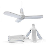 Foldable Three-Leaf Fan Bulb Light Household Lamps  AC175-265V - (Cool White 45W E27)