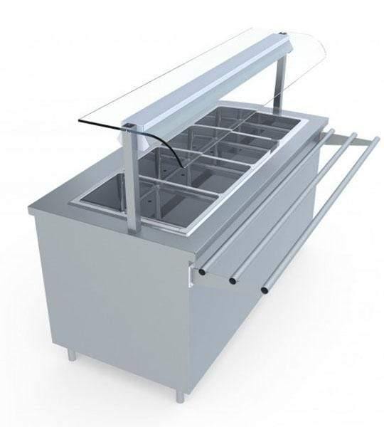 Miran 5 food pan capacity heated base cabinet with bain-marie - SnapZapp