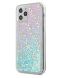Guess Liquid Glitter 4G Pattern Pink Background Case