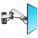 TV Monitor Wall Mount Bracket Full Motion Articulating Swivel for 17-27 Inch Display (Silver) - NB