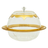 Salad Bowl with Dome Cover and Gold Border