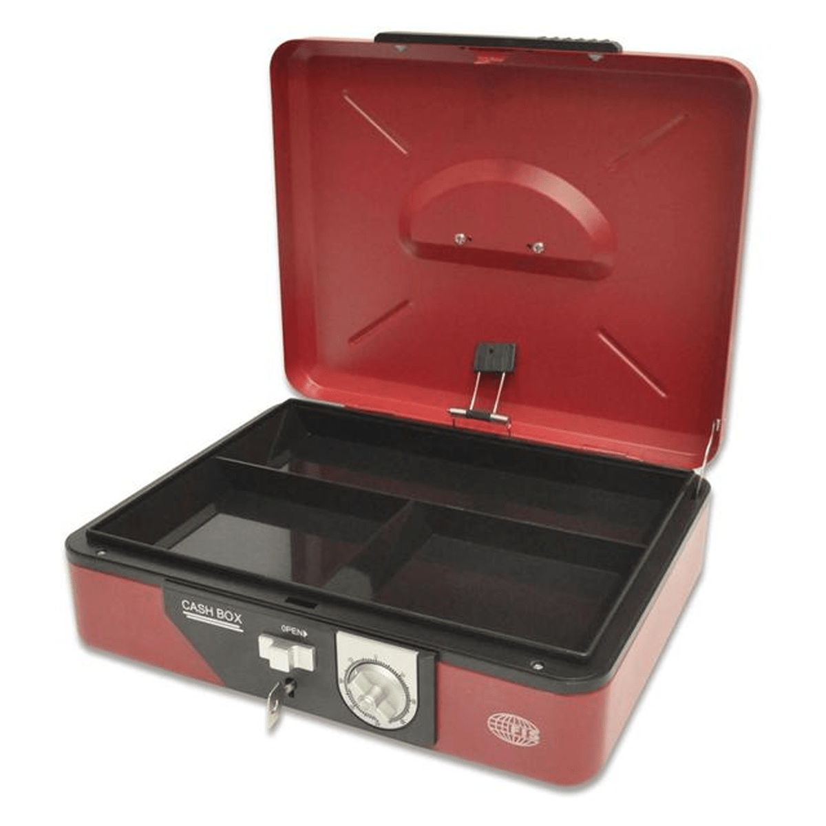 Cash Box Steel Red Color With Number / Key lock