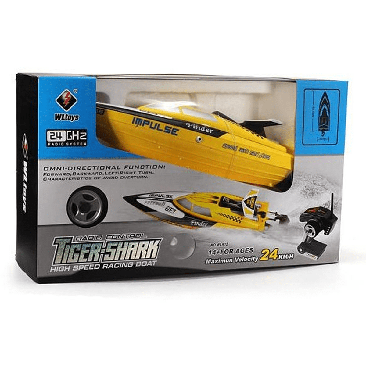 Rechargeable Boat 3-CH R/C Speedboat w/ Radio Remote Controller 25 KM/H