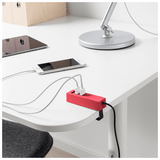 LÖRBY USB charger with clamp