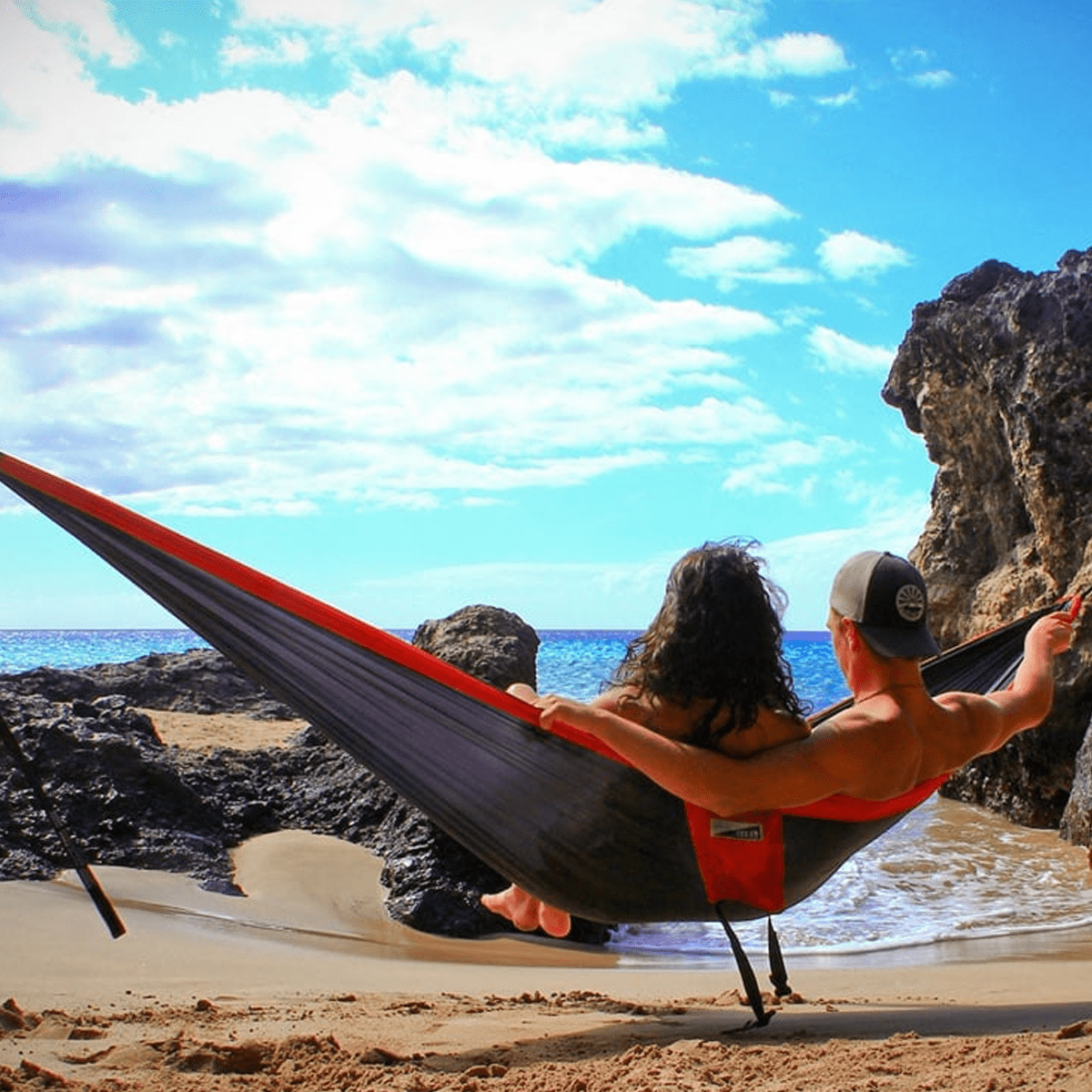ENO Double Nest Hammock (Red-Charcoal)
