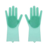 Magic Reusable Silicone gloves with Wash Scrubber Heat Resistant for Cleaning