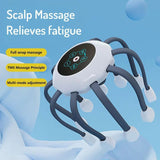 Electric Octopus Claw Scalp Massager Head Scratcher 4 Vibration Modes Hands Free Auto-Off for Stress Relief USB Rechargeable