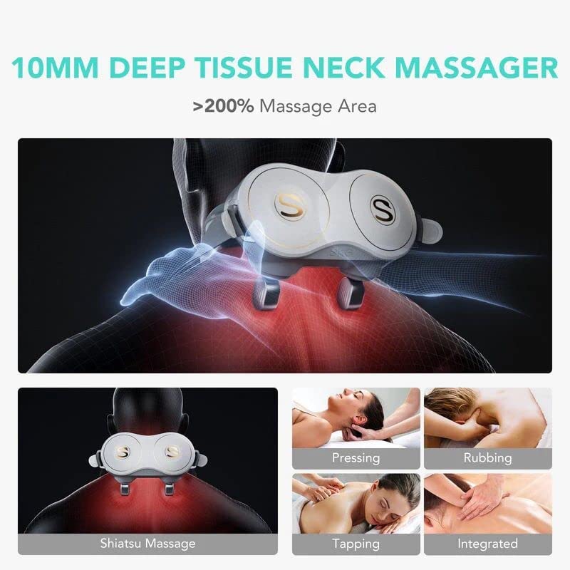 New Neck Massager Shoulder With Heat For Pain Relief Deep Tissue Electric  Kneadi
