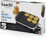 Saachi 12Pcs Mini Crepe & Pancake Maker, Nl-cm-1860 (Black)