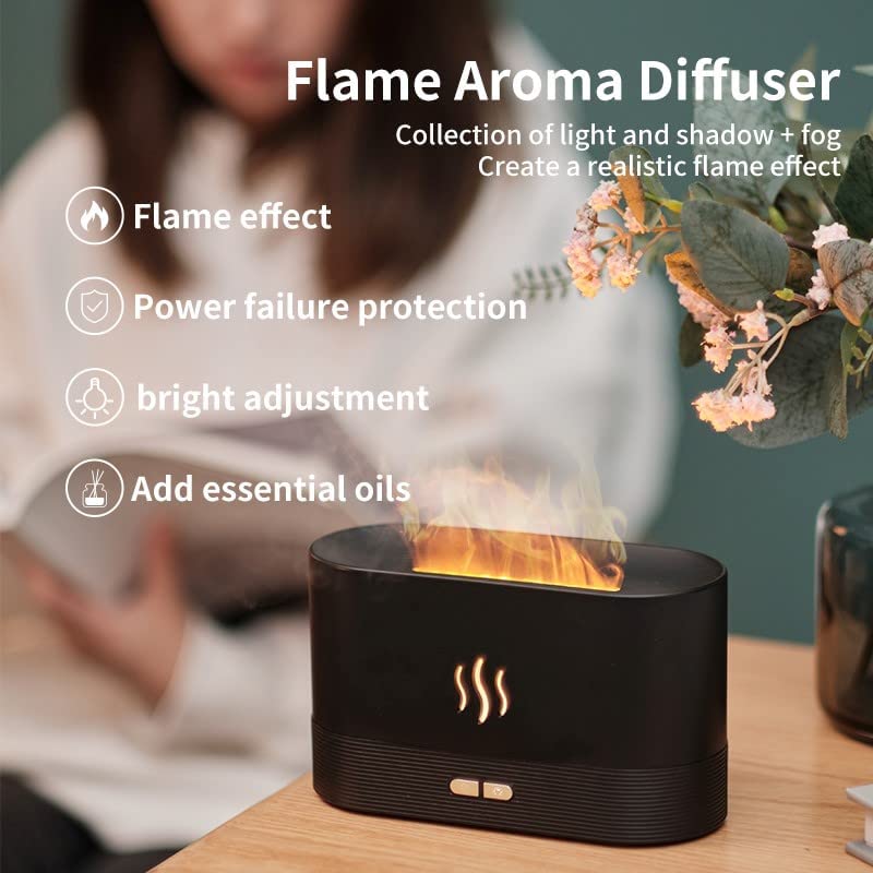 Flame Aroma Diffuser Aromatherapy Light Mist Atomizer Auto-Off Protect –  SnapZapp