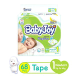 BabyJoy - Diaper Jumbo Pack, New Born, 0-4kg - 68 count