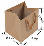 Large Square Kraft Paper Bag 13x13x13 inches (PACK OF 10)