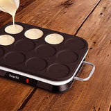 Saachi 12Pcs Mini Crepe & Pancake Maker, Nl-cm-1860 (Black)