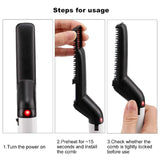 Electric Beard Shaping Tool Hair Straightening Styler Comb For Men