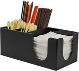 Acrylic Coffee Accessories Caddy Organizer, 5 Compartments, Black