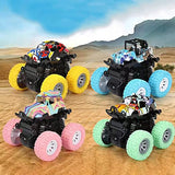 4 Pack Four-wheel Pull Back Cars Toys Mini Inertia off-road Boy Girl Car Stunt Car, Kids Early Educational Vehicles -Kids Birthday Party Favors Gift