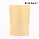 Kraft Paper Bag with Reusable Zip Lock Sealing & Notch Matte Transparent Window (PACK OF 10 PCS)