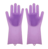 Magic Reusable Silicone gloves with Wash Scrubber Heat Resistant for Cleaning