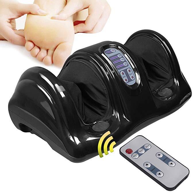 Foot Massager Machine with Heat, Deep Kneading Rolling Massage for Leg Calf Ankle W/Remote