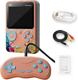 MiRUSI G5 Retro 3 inch Handheld Game Console Built-in 500 Classical FC Games Support for Connecting TV & Two Players (Pink)