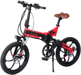 Aest Top730 Folding Electric Bike - Black Red (20 Inch)