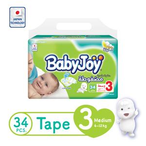 Babyjoy Diapers, Value Pack Medium Size 3 Count 34