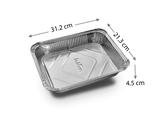 Aluminum Container With Lid 31x21x4.5 cms  (250Pc / Carton)