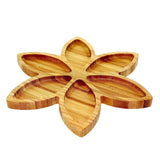 Flower Shape Bamboo Tray Brown 1.5x27x27 centimeter