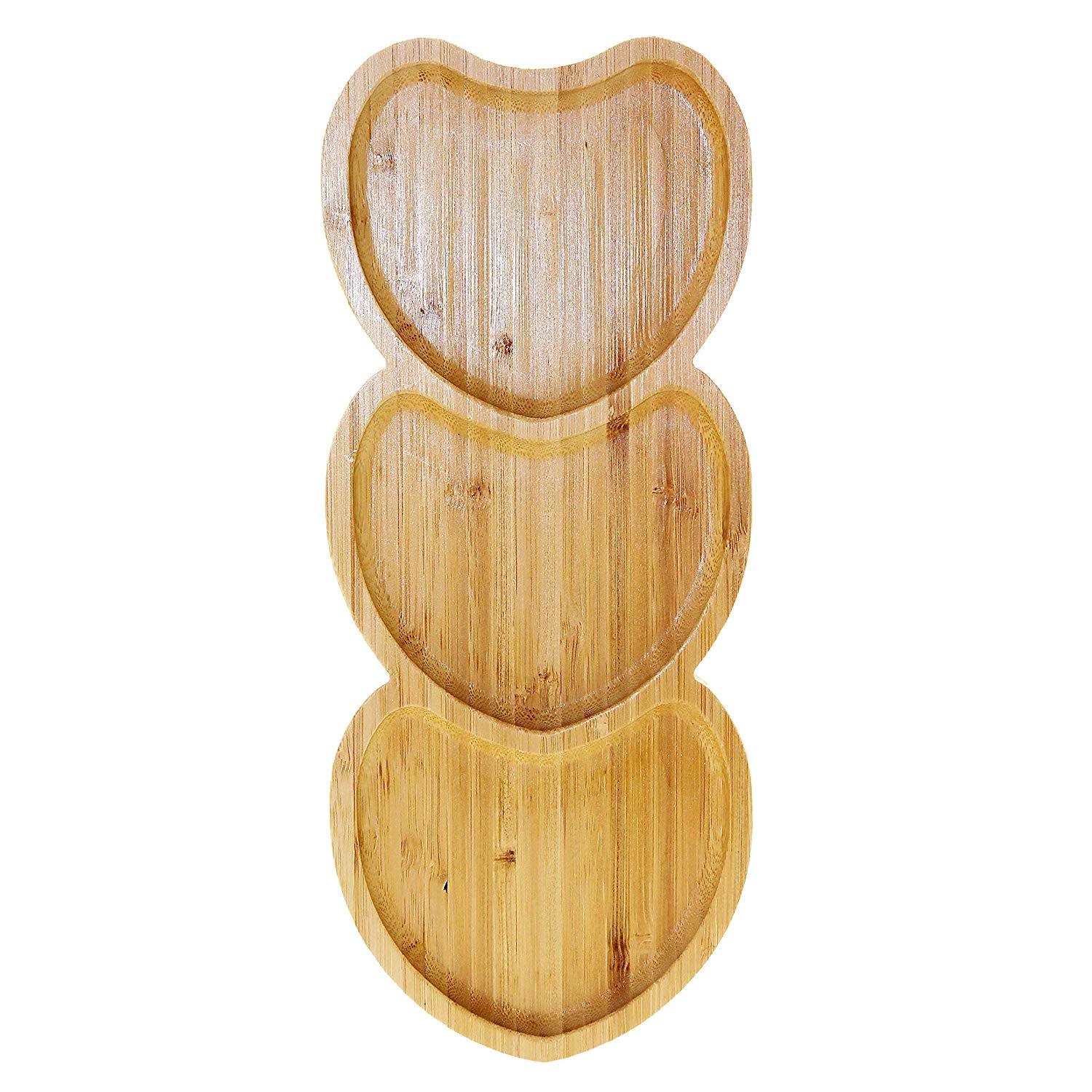 Heart Shape Bamboo,Brown - Plates & Dishes