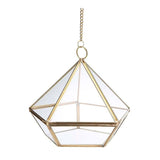 Small Pyramid Glass Planter & Candle Holder (19 x 19 x 15 cm, Gold) - SnapZapp
