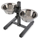 Pawprints Pet Bowl Set with Adjustable Stand (Pack of 2) - SnapZapp