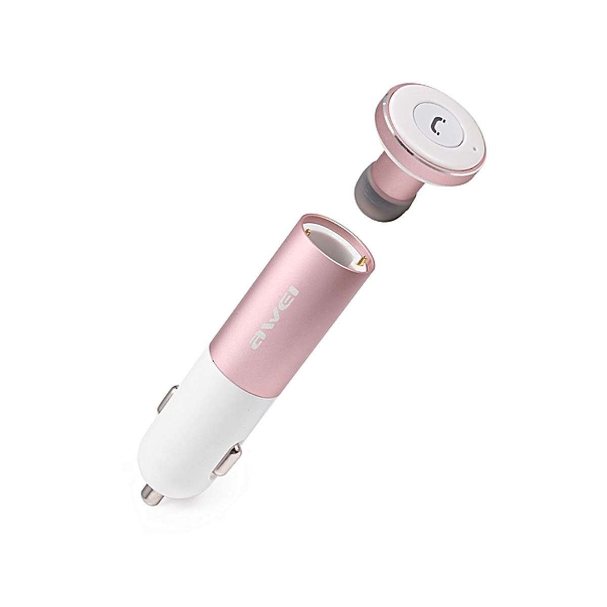AWEI A870BL Headset 2 in 1 Multi-function Bluetooth V4.0 Hands-free Call 5V 2.1A USB Car Charger - SquareDubai