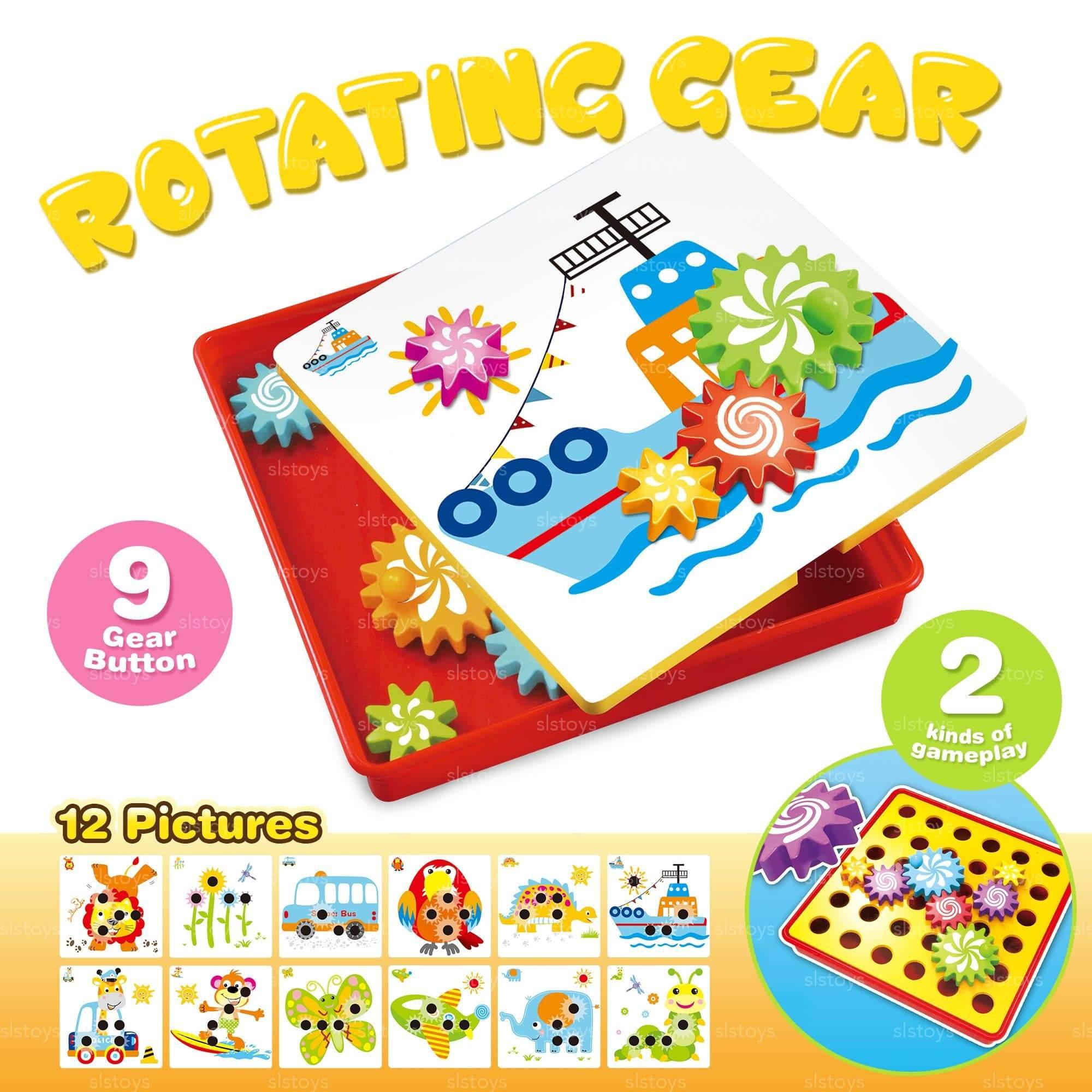 Rotating Gear Color Matching Game Puzzle Kids Toddler Activity Creative - SnapZapp