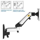 TV Monitor Wall Mount Bracket Full Motion Articulating Swivel for 17-27 Inch Display (Silver) - NB