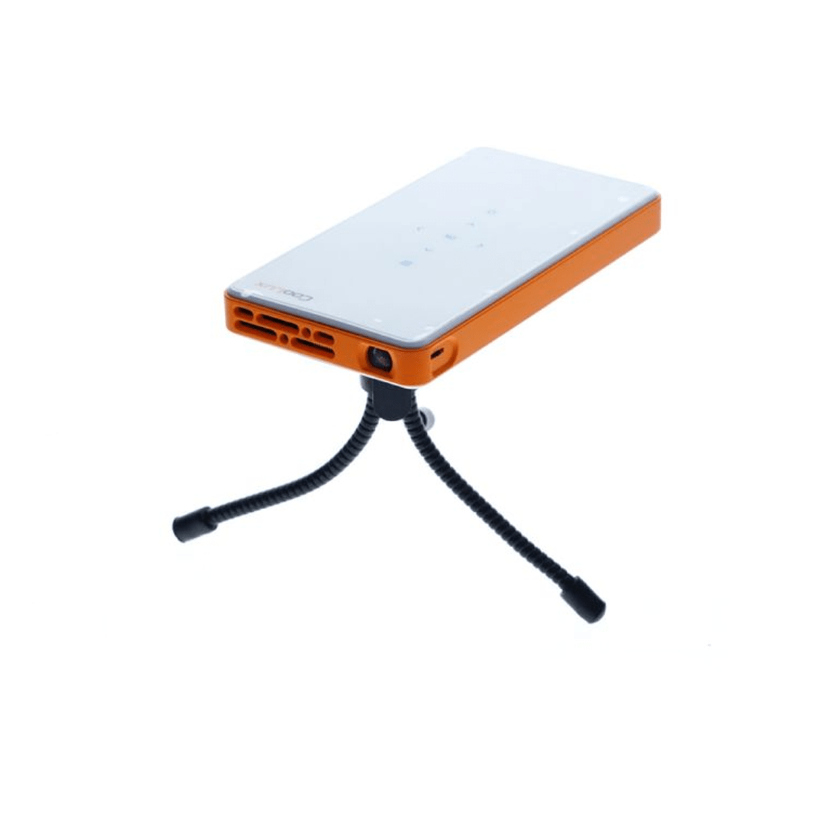 Coolux Q6-Classic Wireless Mini WiFi Portable Projector, White with Orange - SquareDubai
