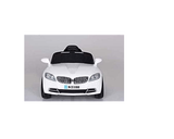 S2188 WHITE Kids Ride on Car with LED Lights Music Parental Remote Contro